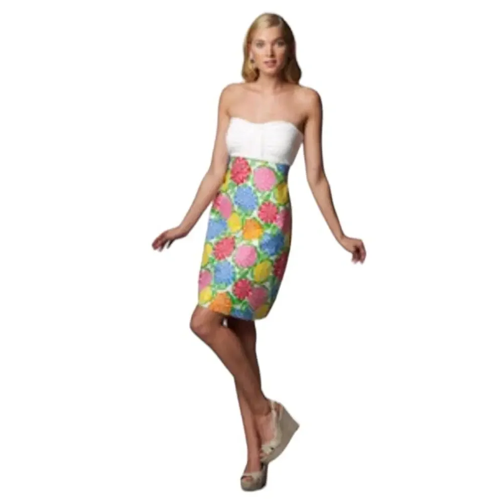 Lilly Pulitzer Patterson Dress XS Minnie Zinny Strapless Resort Mini Dress - Picture 7 of 13